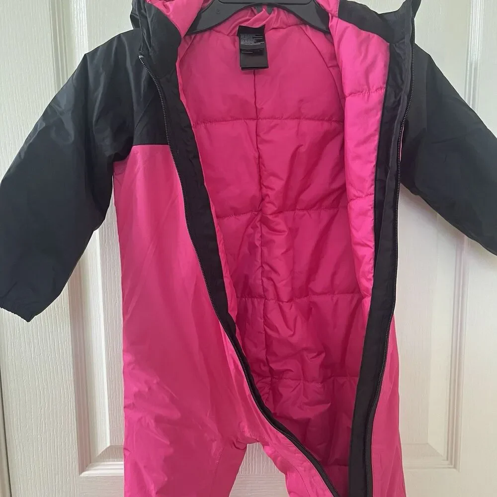 The North Face Insulated Tailout One Piece Snowsuit Pink Girls Size 18-24 Months